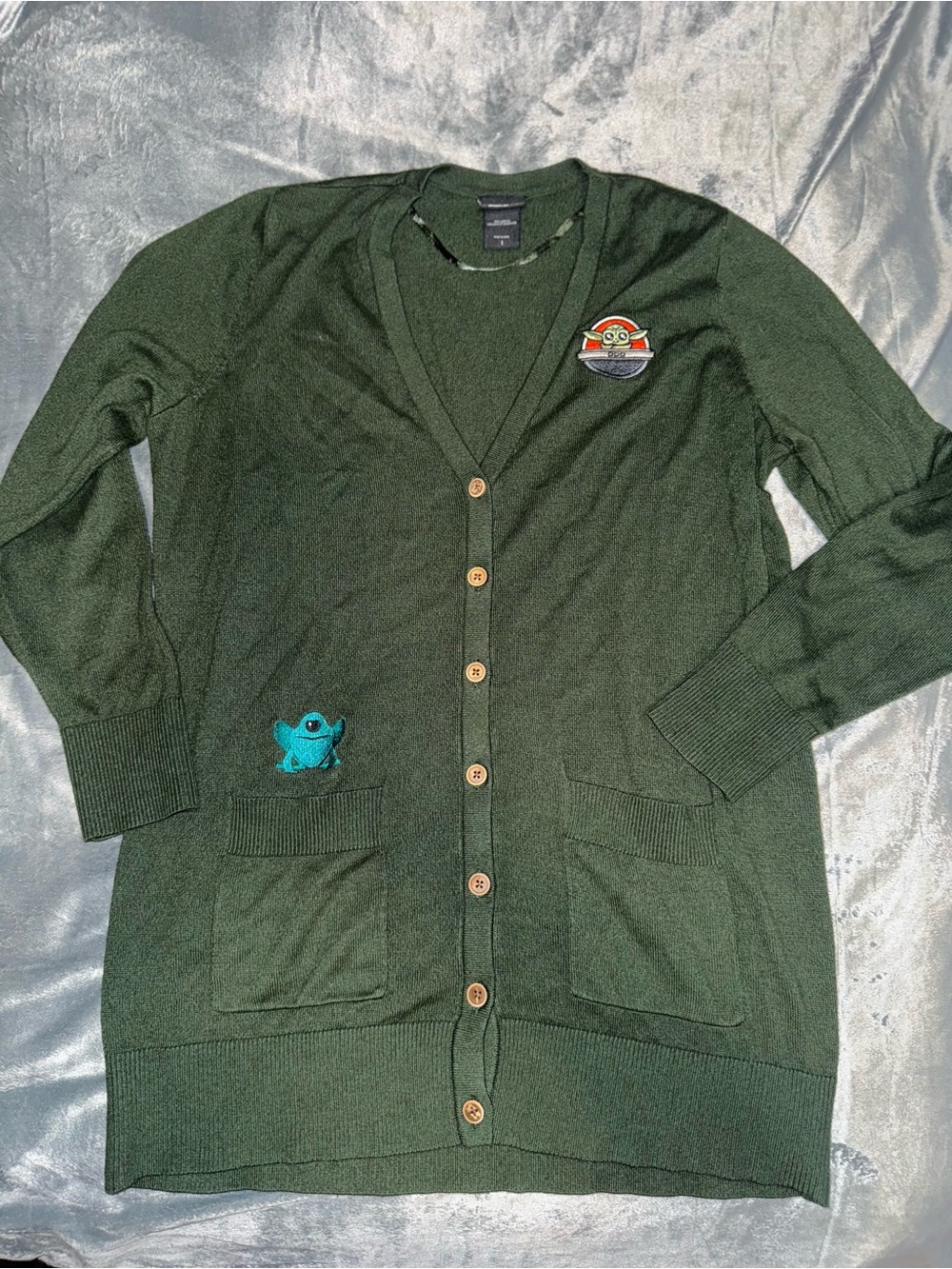 Dark Green Star Wars Women’s Button-Front Cardigan Sweater
